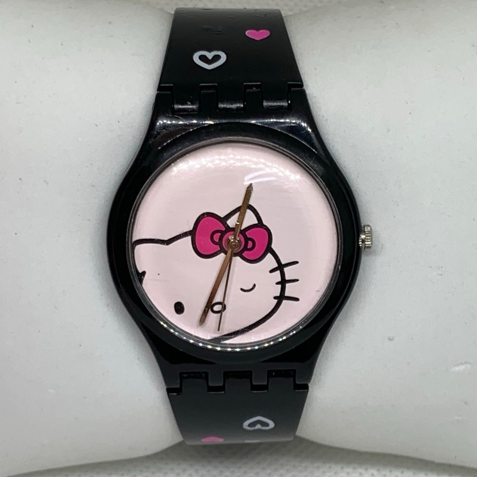 Sanrio Hello kitty women/girls watch 35mm black tone quartz Japan running