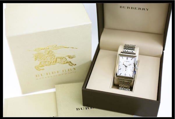 [B1Y] Burberry Classic Chronograph Rectangular Quartz Watch BU1326 [t5s]