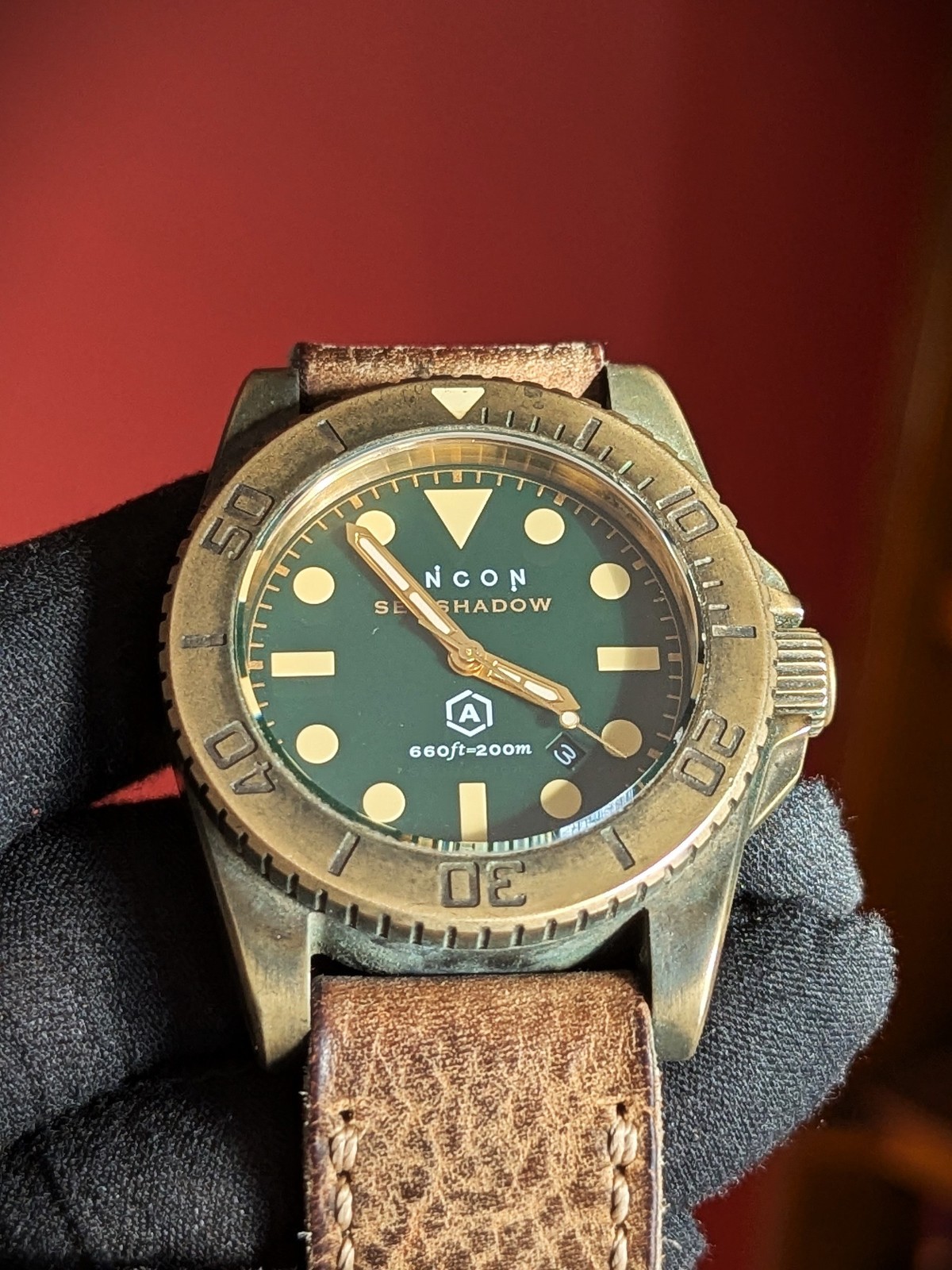 ANCON SEA SHADOW BRONZE Automatic Movt Matte Green Dial SAPHIRE CRYSTAL 200M