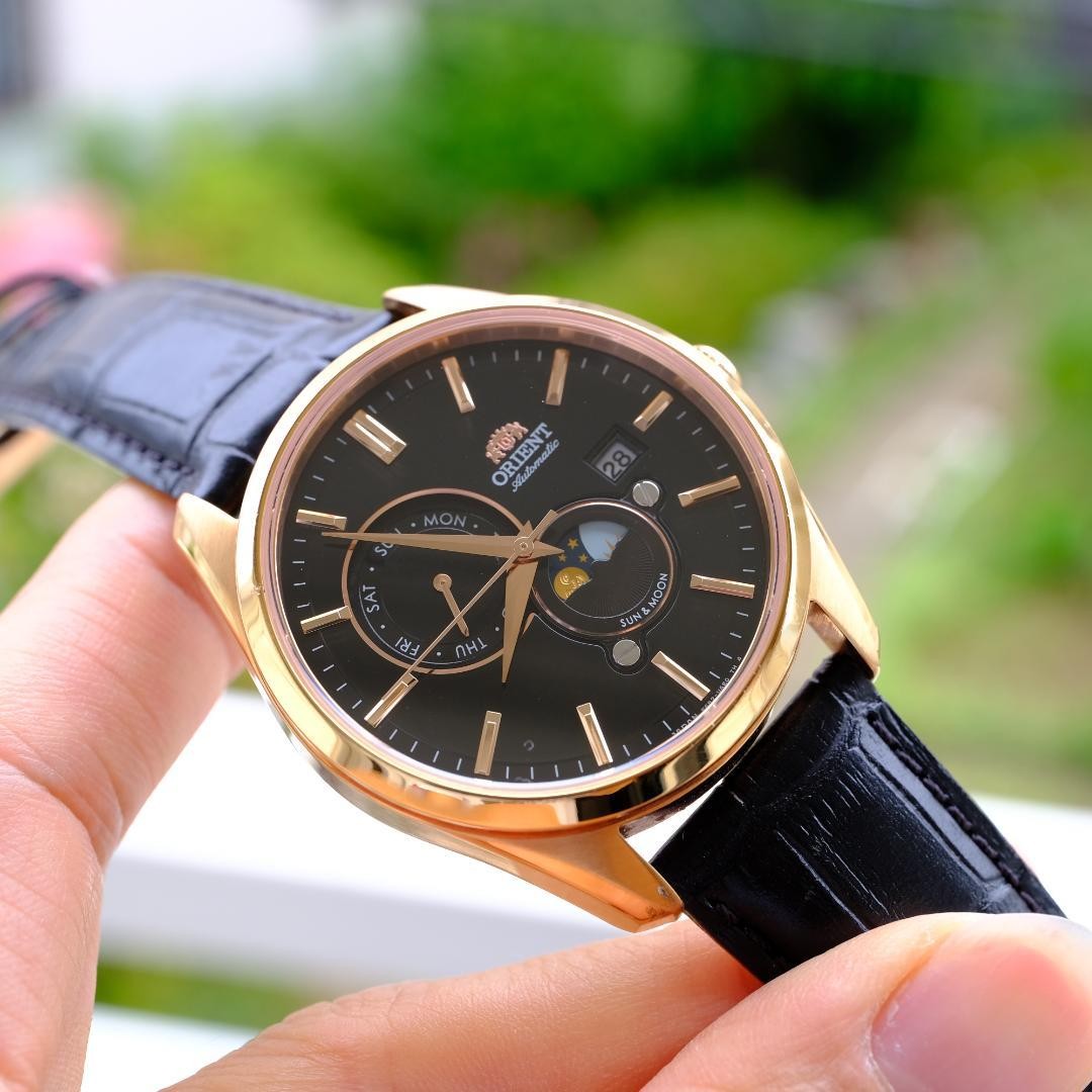 Superb Condition ORIENT Sun Moon Automatic Gold