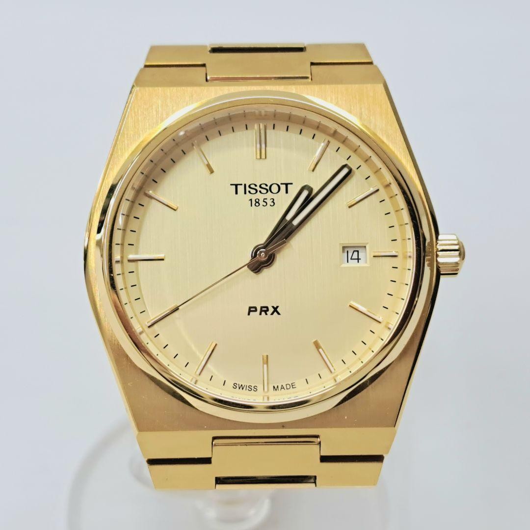 TISSOT PRX T137.410.33.021.00 Quartz Gold Tone Mens 40mm Steel Swiss Watch