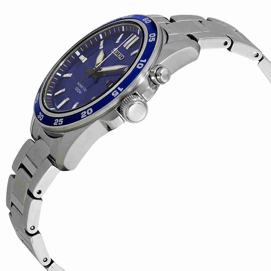 Seiko Kinetic Blue Dial Stainless Steel Men’s Watch SKA783