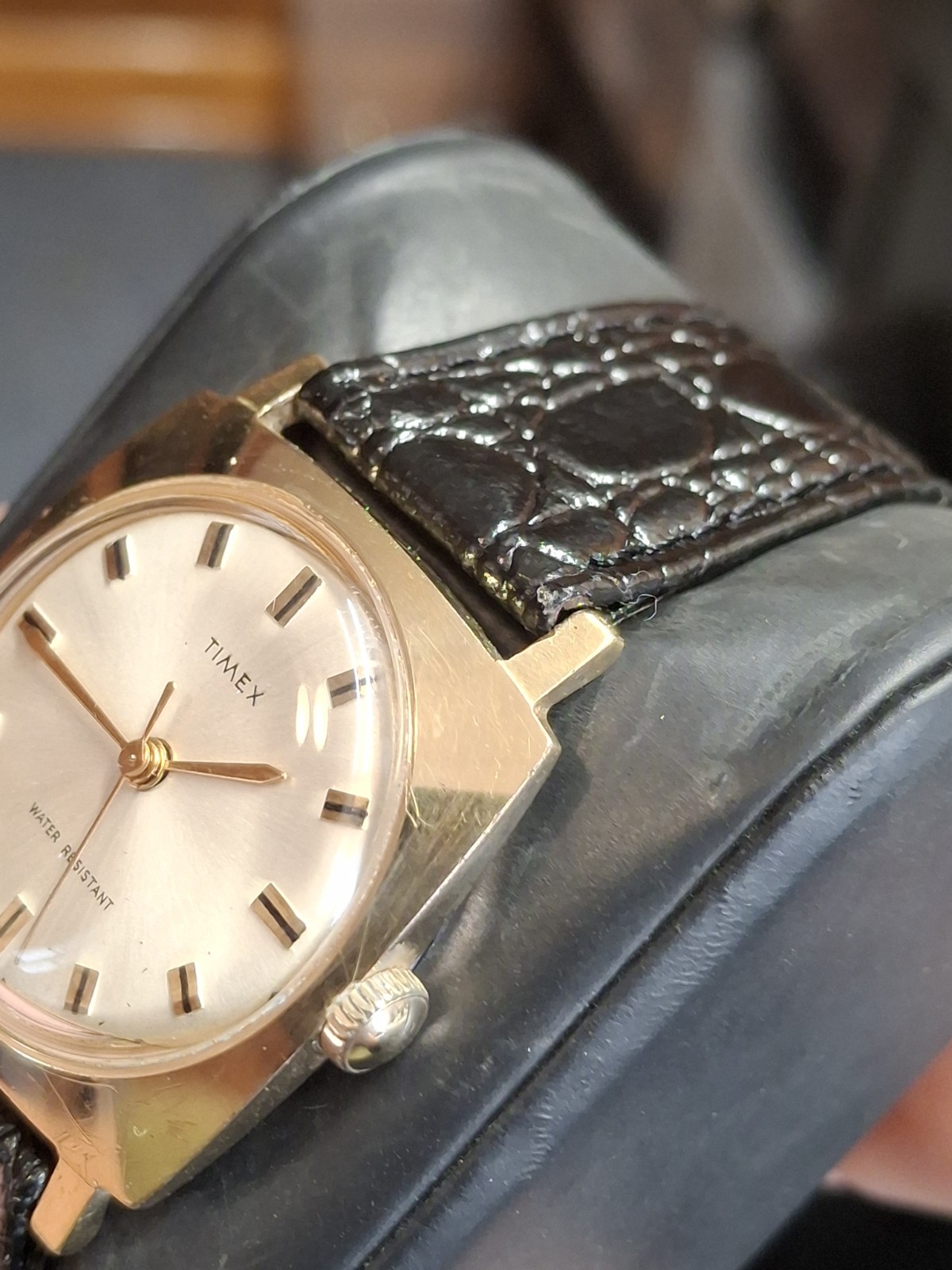 Timex Sprite 1969 Gold Tone Square Case Mens Vintage 1960s Mechanical…