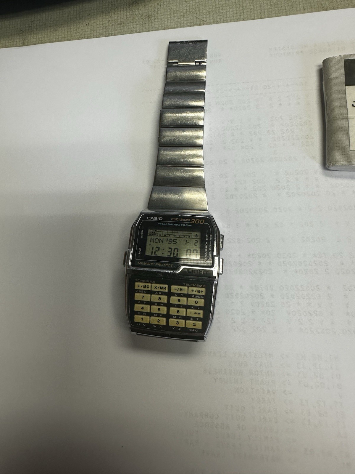 Casio Data Bank 300 Digital Calculator Watch Alarm Stopwatch Illuminator Manual