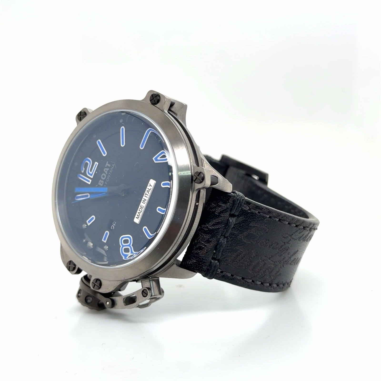 U-Boat Capsule 50mm Automatic PVD BK BL UB8806 Black Dial, Steel, Leather