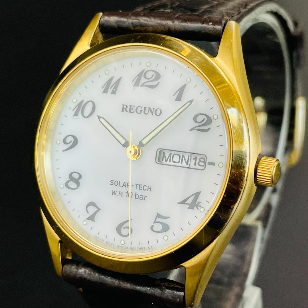 CITIZEN REGUNO E101 Solar-Tech Men’s Watch Day-Date Gold Color