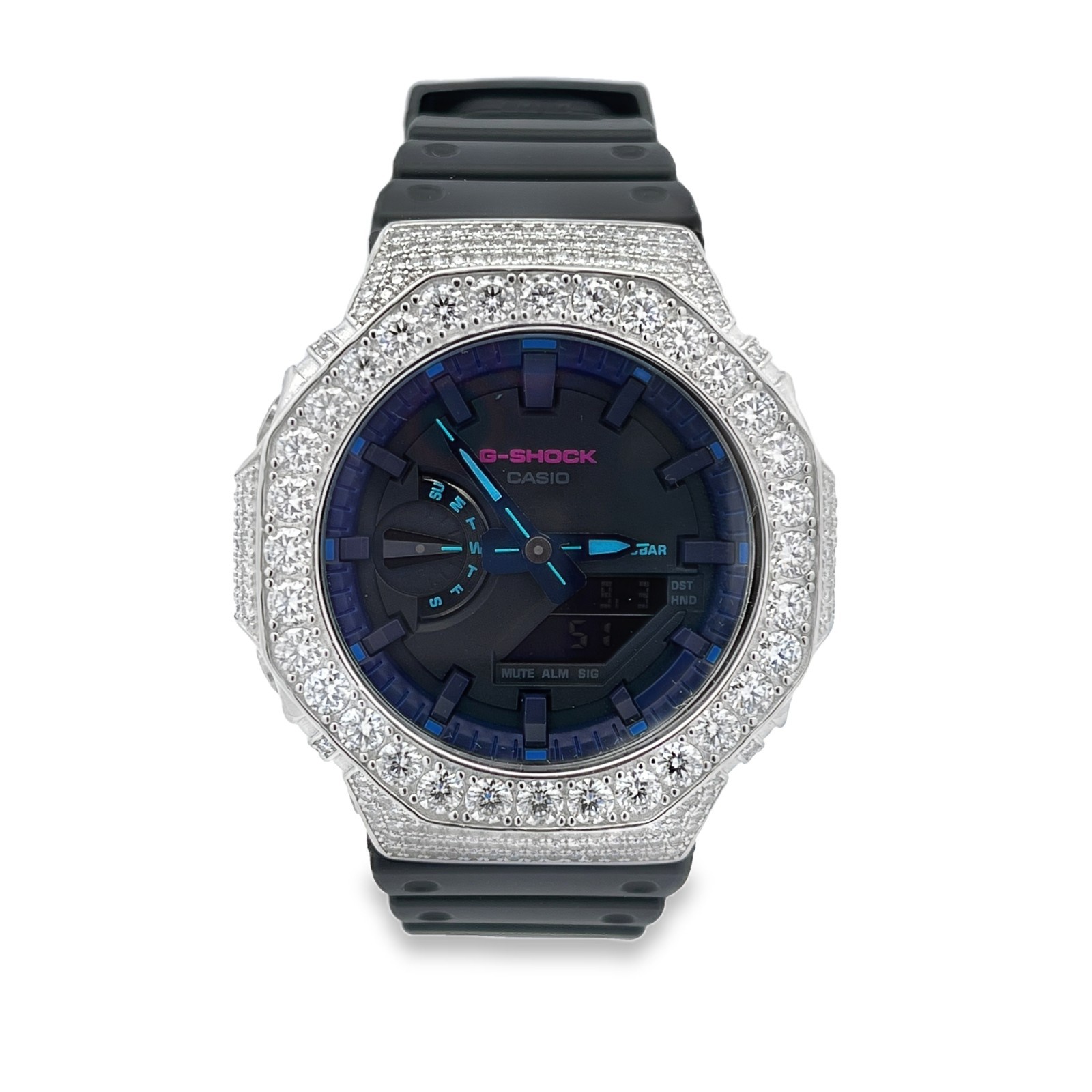 G-SHOCK CUSTOM MOISSANITE WATCH BLACK