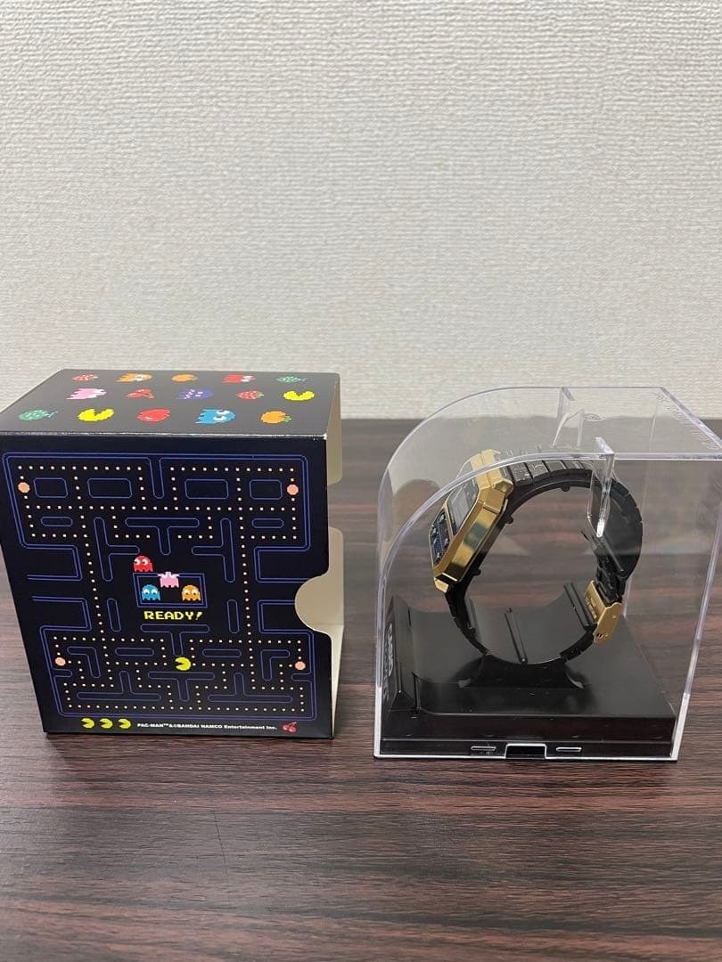 CASIO Pac-Man Collaboration A100WEPC-1BJR Wristwatch Black Gold Digital New