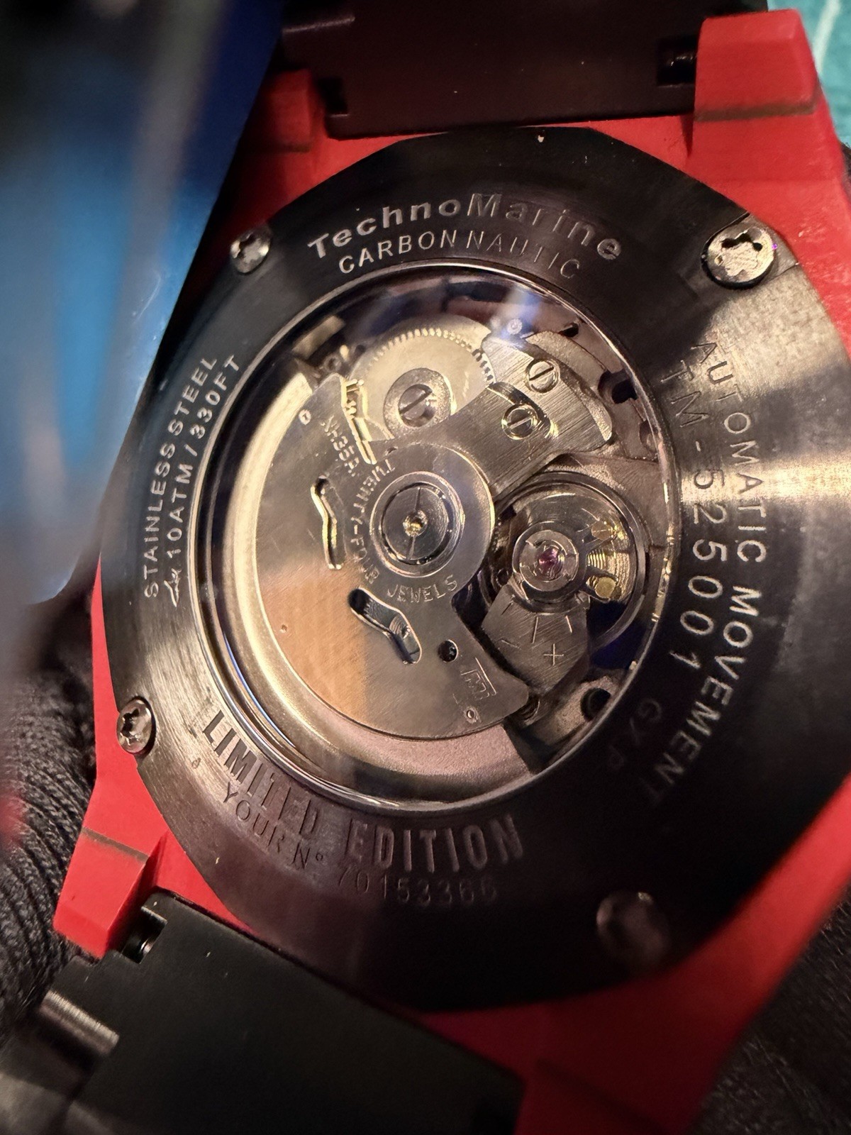 TechnoMarine Carbon Nautic Automatic Limited Edition 45mm Red/Black $1600 msrp.