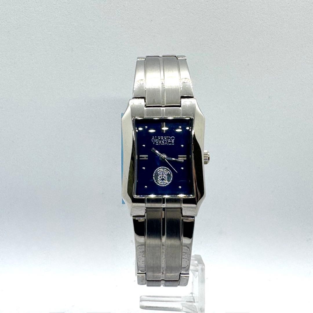 Alfredo Versace Navy Square Quartz Watch Deadstock Unisex 17cm 2x25cm
