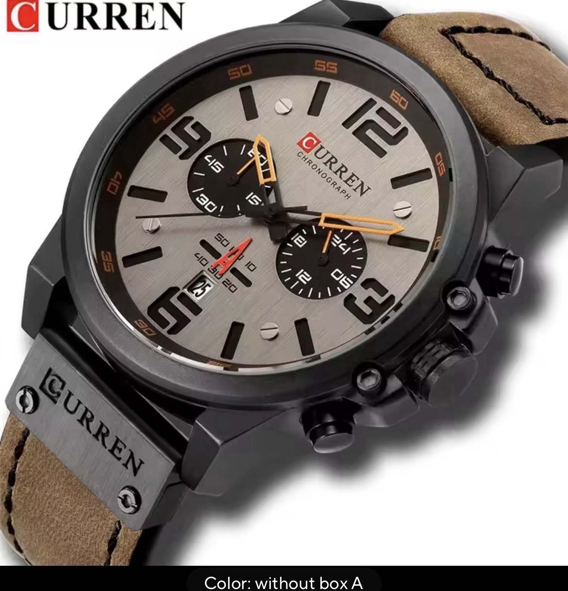 CURREN Reloj De Hombre De Correa de Cuero, Cuarzo Militar de Lujo
