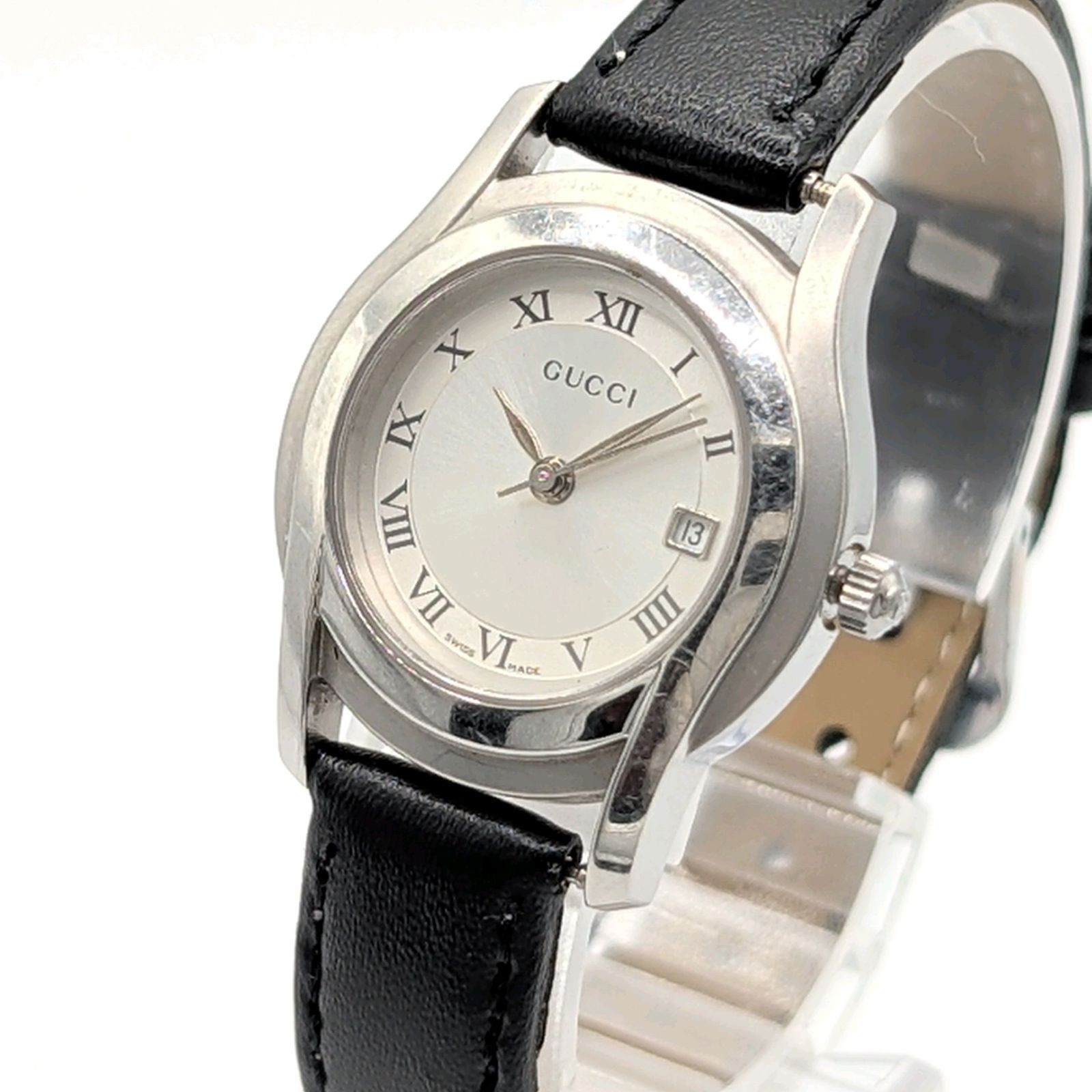 [Near MINT] Gucci 5500L Silver Dial Date Roman Quartz 22mm Ladies Watch Y2K 00S