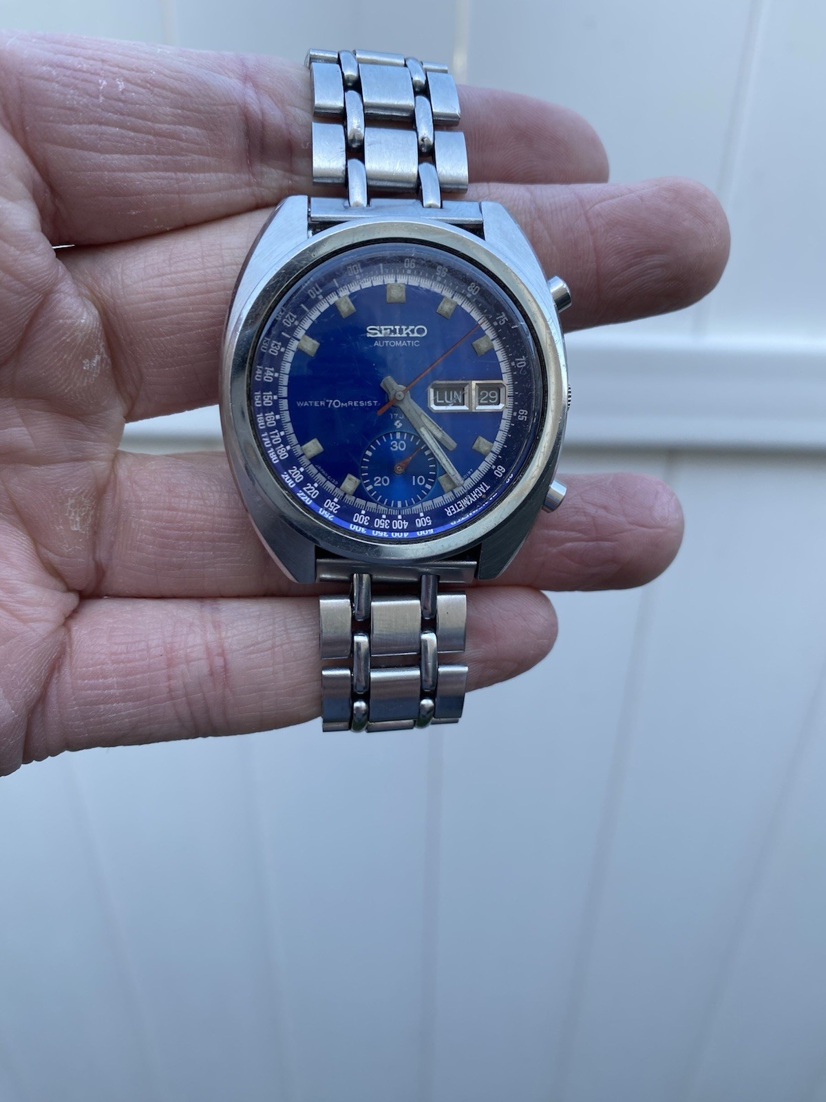 1969 Seiko 17 Jewel Automatic Chronograph 6139-6019 “Bruce Lee” Deep Blue 39mm
