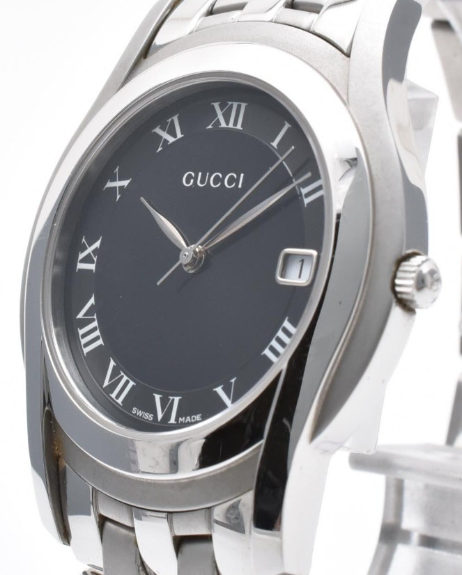 [Near Mint] Gucci 5500Ｍ G-Class Black Roman Dial Classic Quartz Mens Watch Japan
