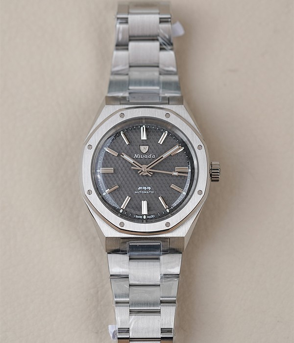Nivada Grenchen F77 MK2 SST Grey Dial No Date 68044A77 Automatic Watch 38mm