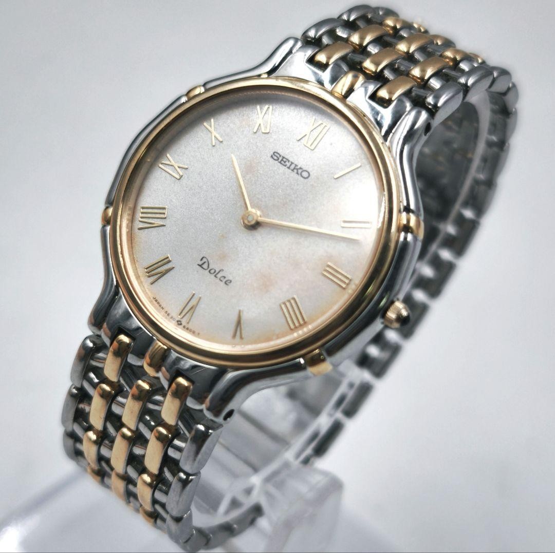 [Working] SEIKO Dolce Watch, Roman numerals, new battery, original bracelet, sli