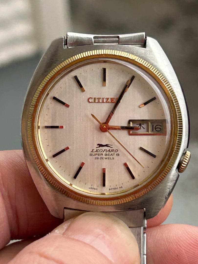 CITIZEN Leopard Super Beat 8 Auto Watch 1970s OH Serviced Day ±10sec JP