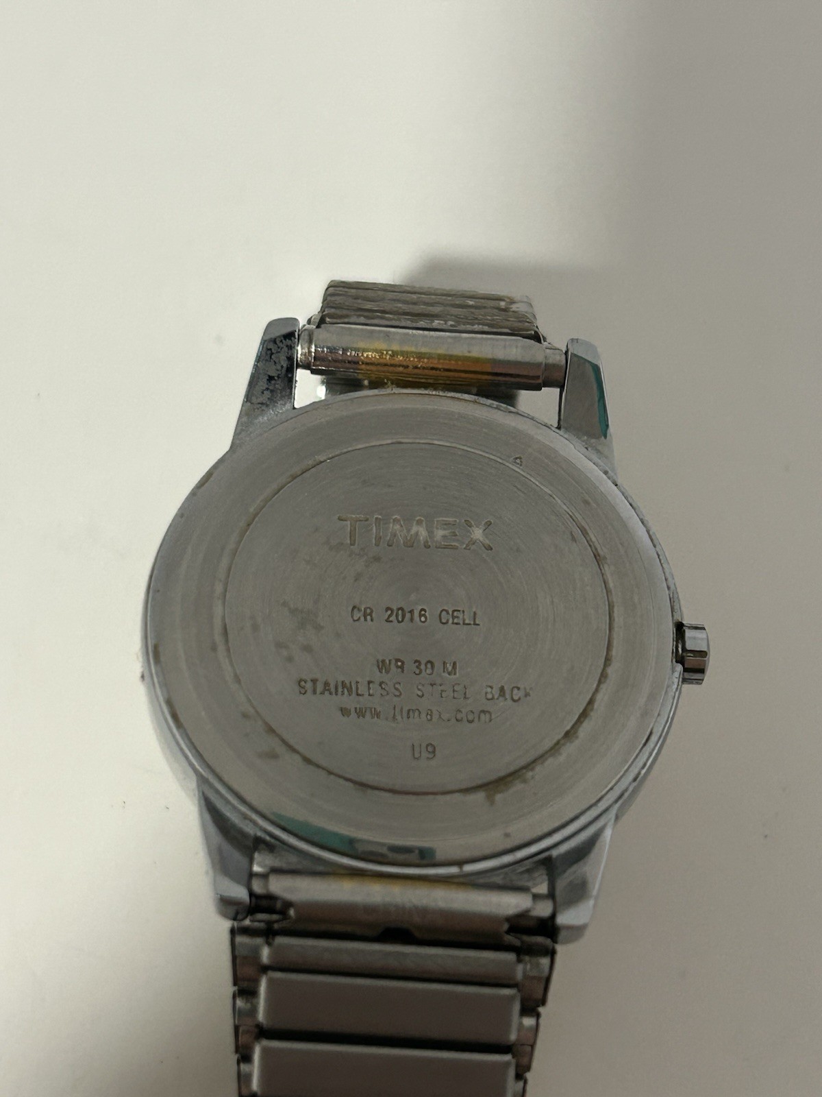 Timex Easy Reader Indigo Stretch Band Gold Silver Quartz Crème Face NEW BATTERY