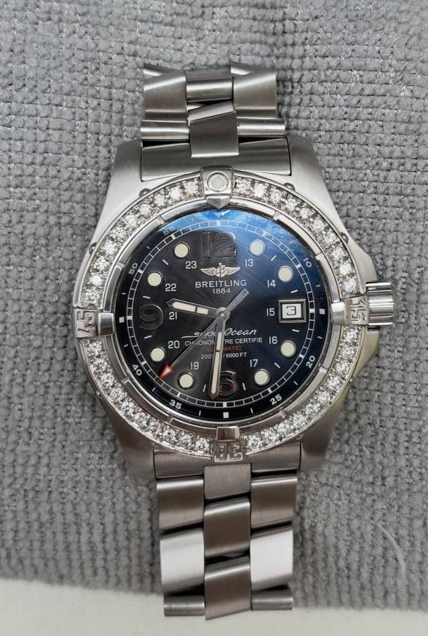 Breitling Superocean Steelfish A17390 44mm Automatic 40 Diamond Bezel Box