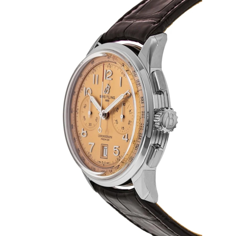 New Breitling Premier B01 Chronograph 42 Copper Dial Men’s Watch AB0145331K1P1