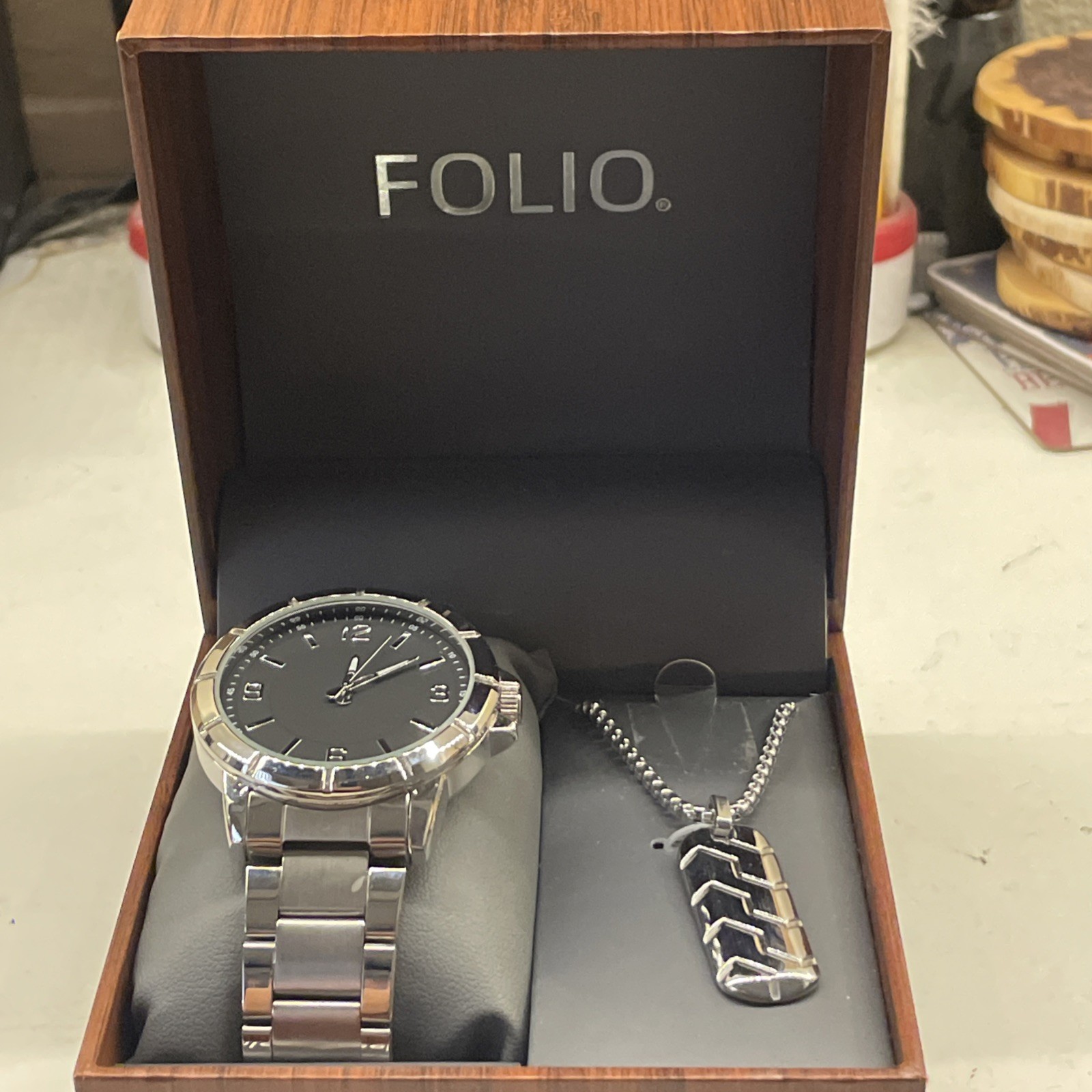 Folio Men’s Dress Wrist Watch Silver