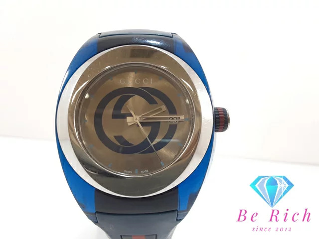 GUCCI SYNC Men’s Used Watch, Date 137.1YA137104A, Silver Blue