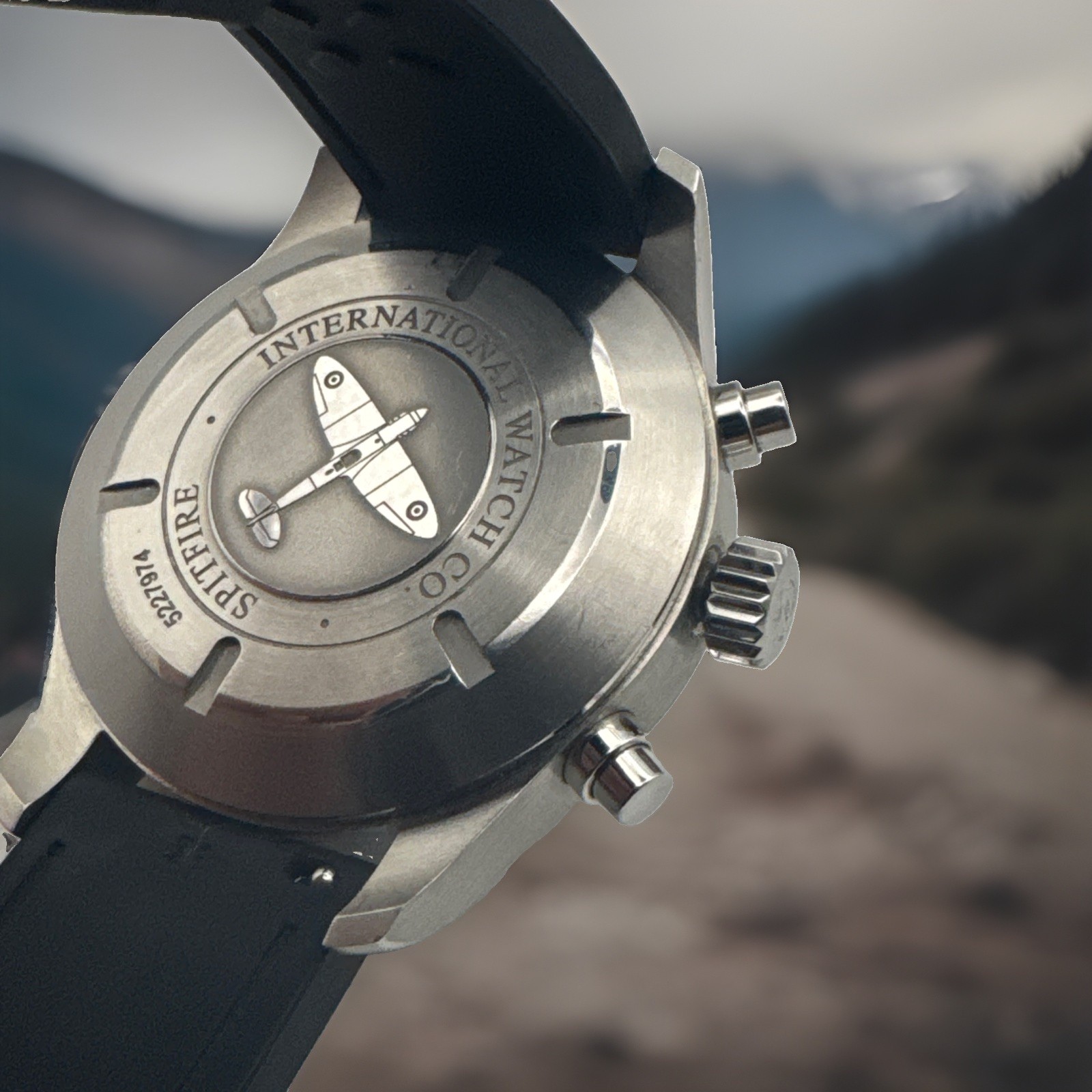 IWC Spitfire Flyback Chronograph IW387802 41mm Grey Dial Rubber Strap