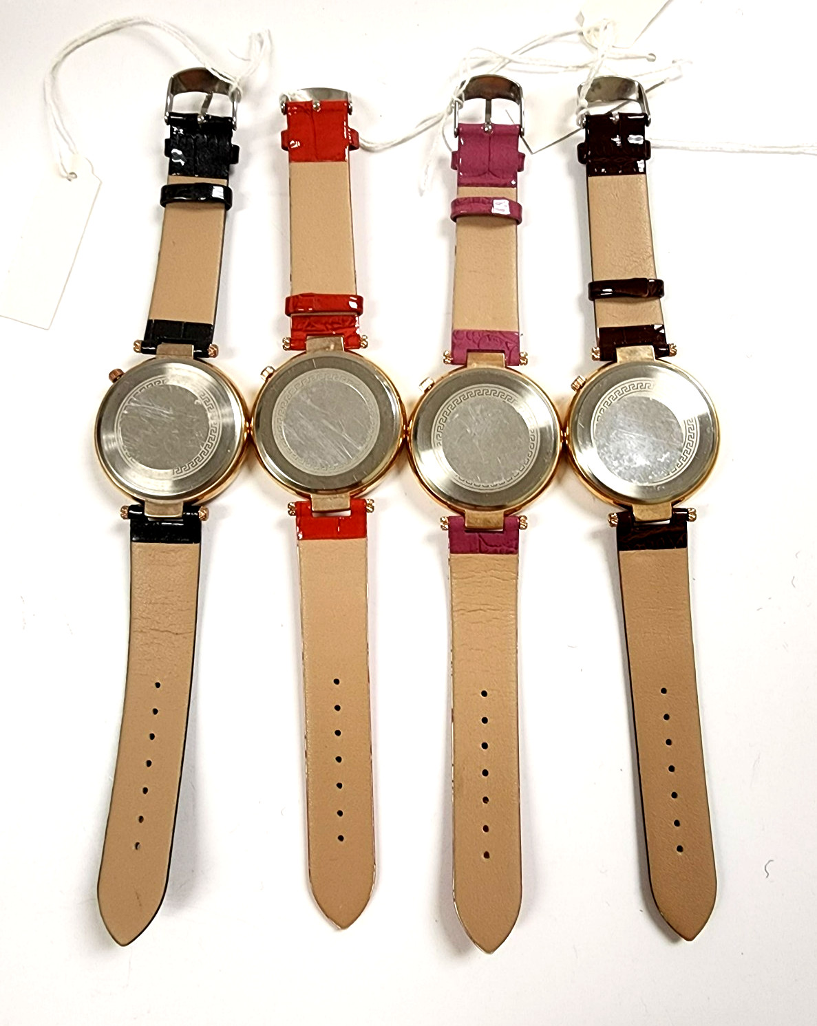 GENEVA ROSE, GOLD CHEETAH,LEOPARD CRYSTAL BLACK RED PINK BROWN LEATHERETTE WATCH