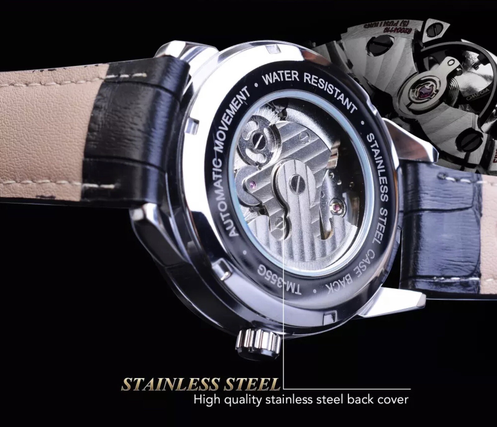 ⌚￼ Forsining Men’s Automatic Water Proof Moon Dial Luxury Business Watch