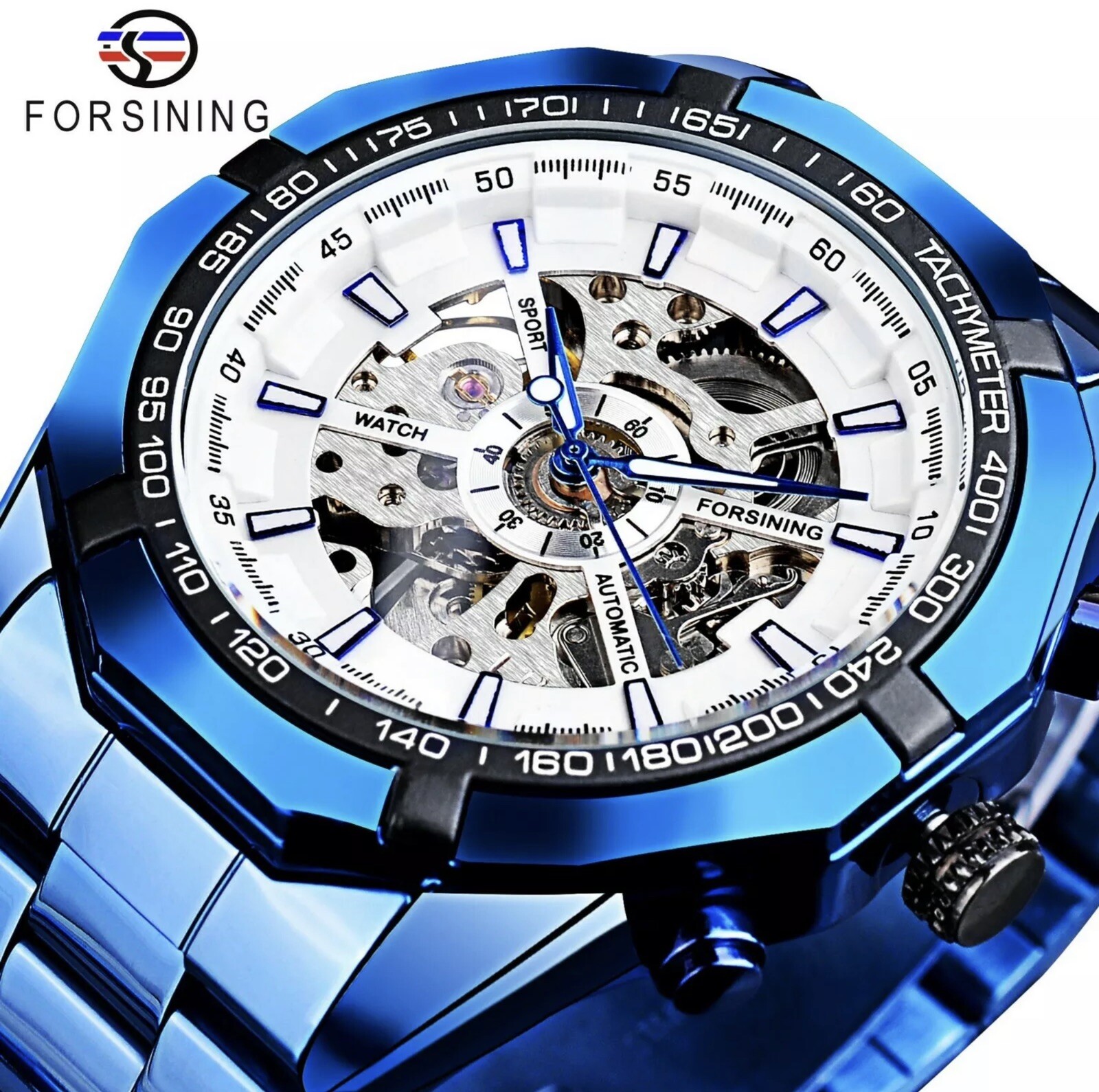 Men’s Watch Skeleton Mechanical Luminous Luxury Waterproof Sport Watch Octagon