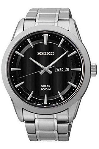 Seiko SNE363P1 Men’s Solar Powered Quartz Watch 43mm 10ATM Water Resistant