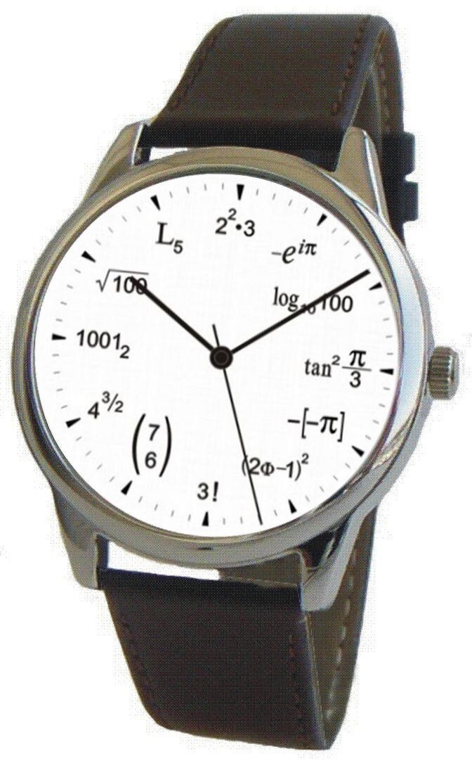 “Mathematics Dial” Large Theme Watch Has A Math Equation At Each Hour Indicator