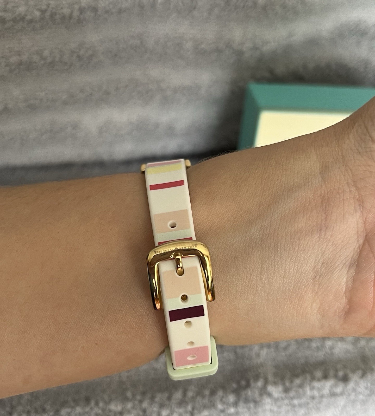 Kate Spade “Live Colorfully” Multi-Stripe Watch – KSW1410