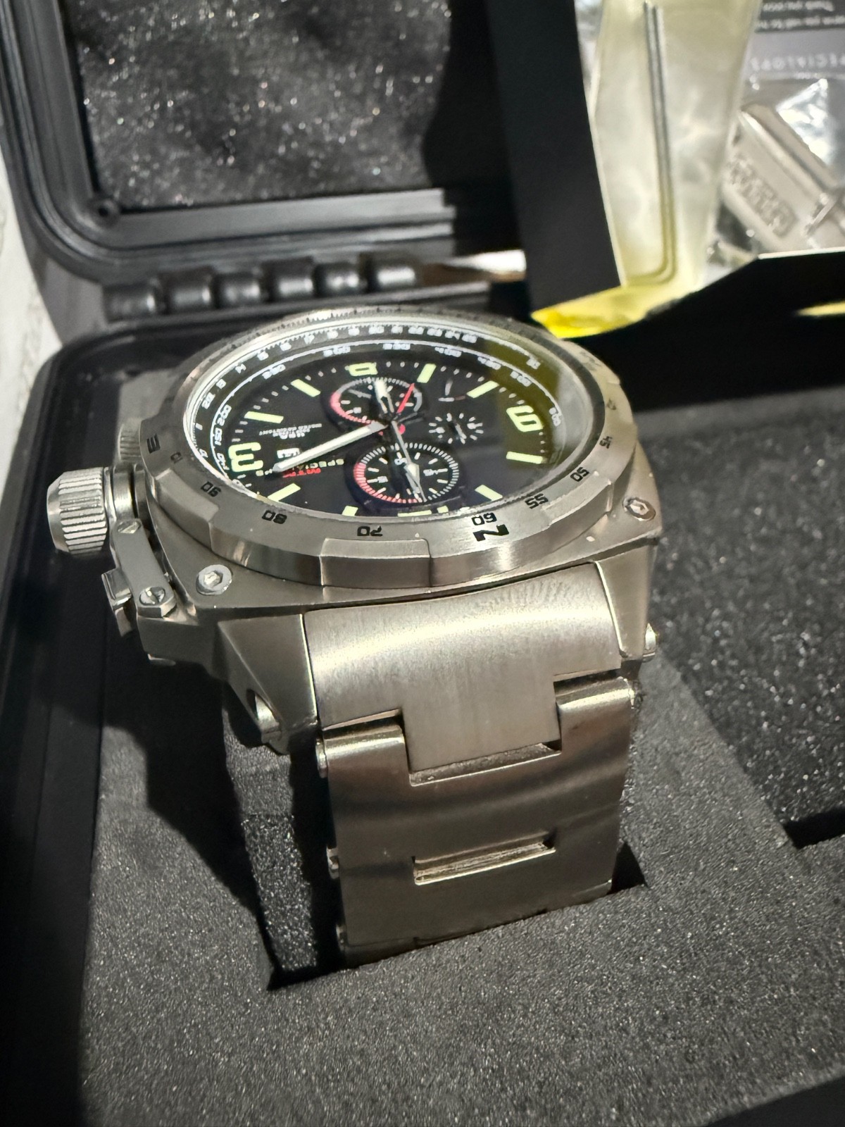 MTM Silver Cobra 47mm, Titanium. Excellent Shape. Few Scratches Shown In Pics.
