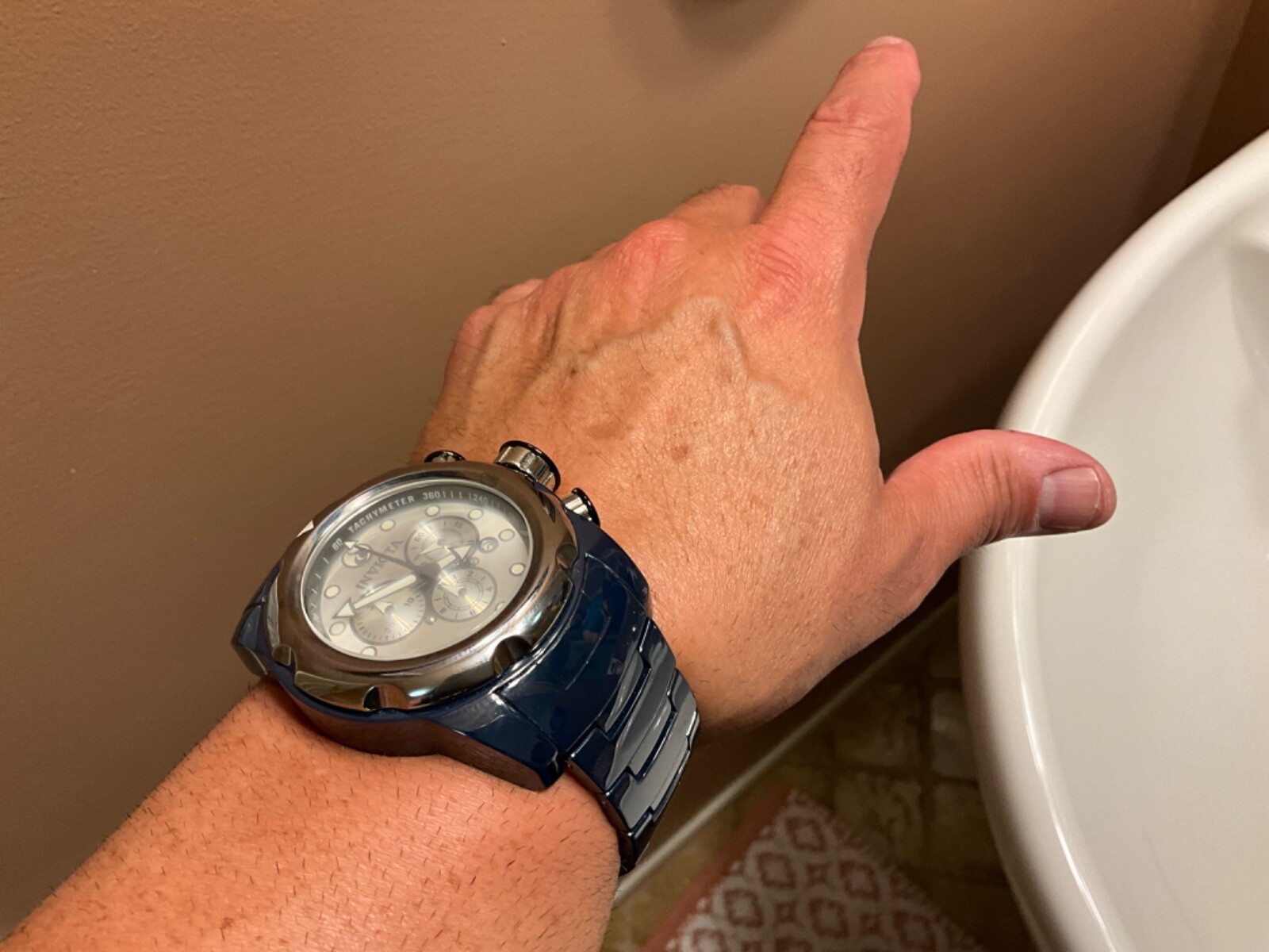 INVICTA SWISS QUARTZ CHRONOGRAPH SOLID BLUE TUNGSTEN AND CERAMIC MODEL 0316 LQQK