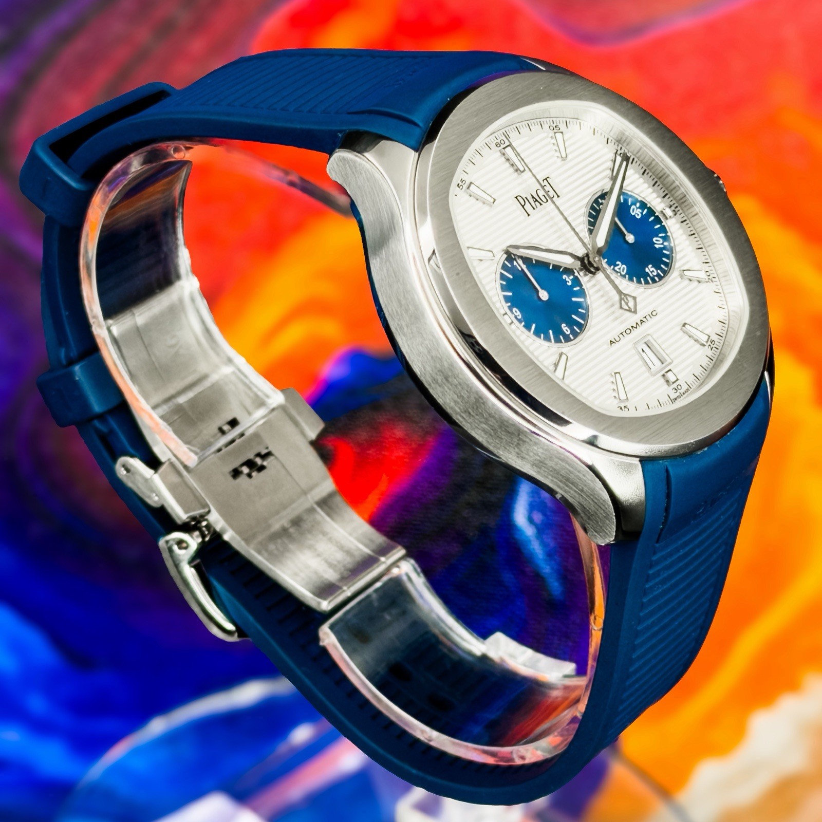 Piaget Polo Chronograph “Blue Panda” Complete Set Limited Edition G0A46013