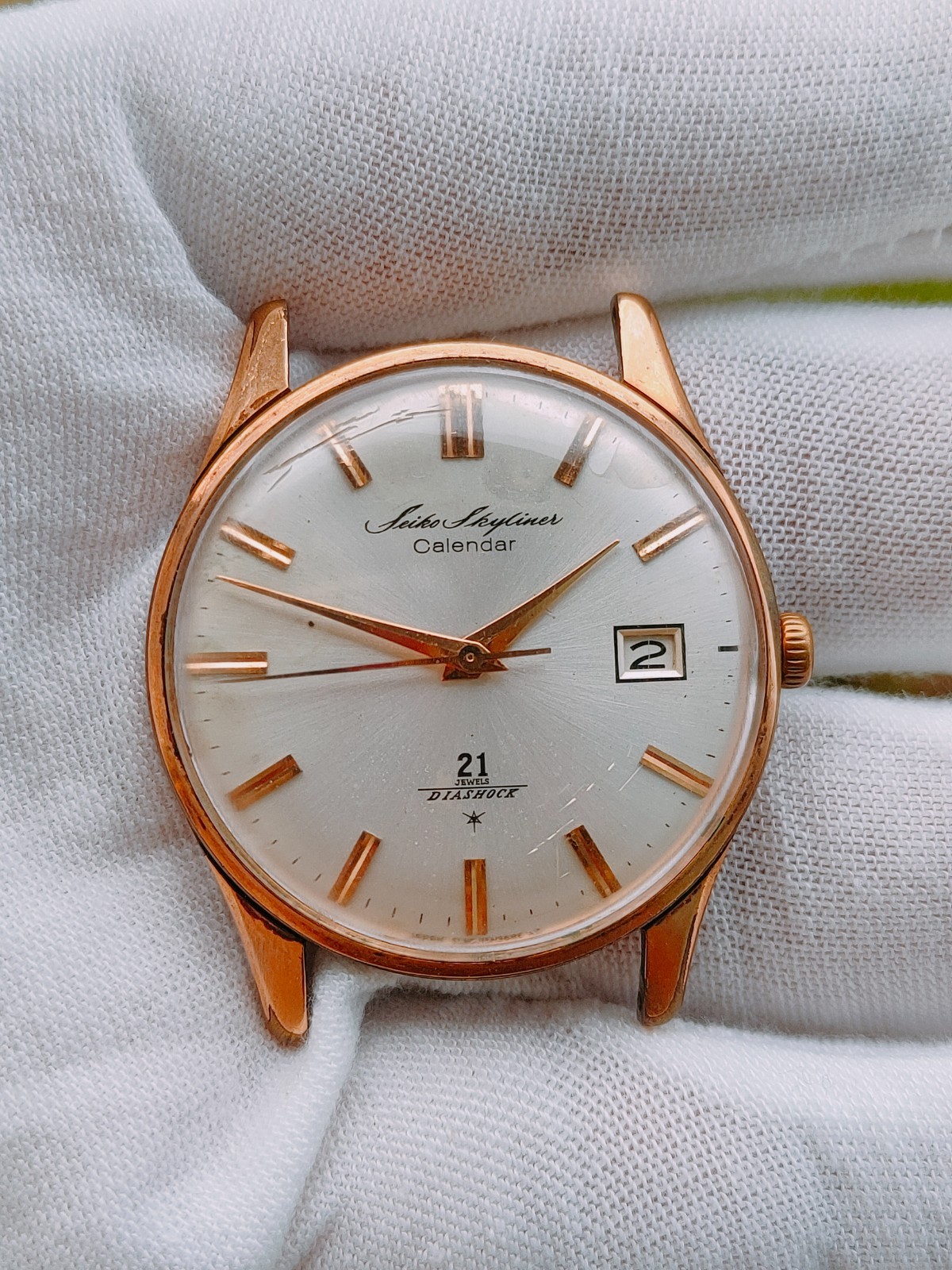 Vintage Seiko SKYLINER CALENDAR J15019 GF (For Parts & Repairs) Working @77