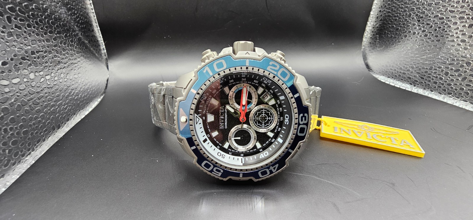 49493 – Invicta TI-22 Commandor Watch – 48mm, Titanium Navy & Sky Blue Bezel