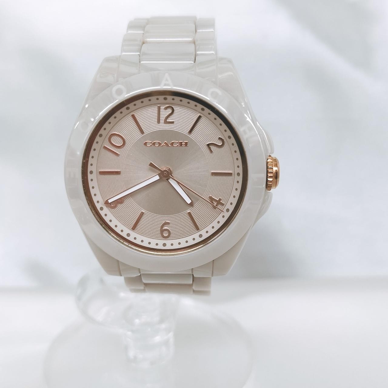 Coach Women’s Quartz Watch Analog Gold-Tone 1-Month Warranty