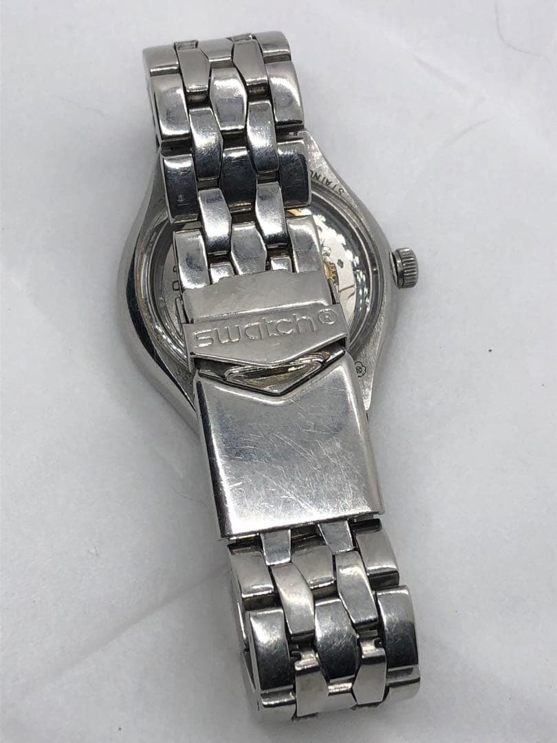 SWATCH Irony Skeleton Automatic Watch Running Clear Dial Stainless Steel #2828