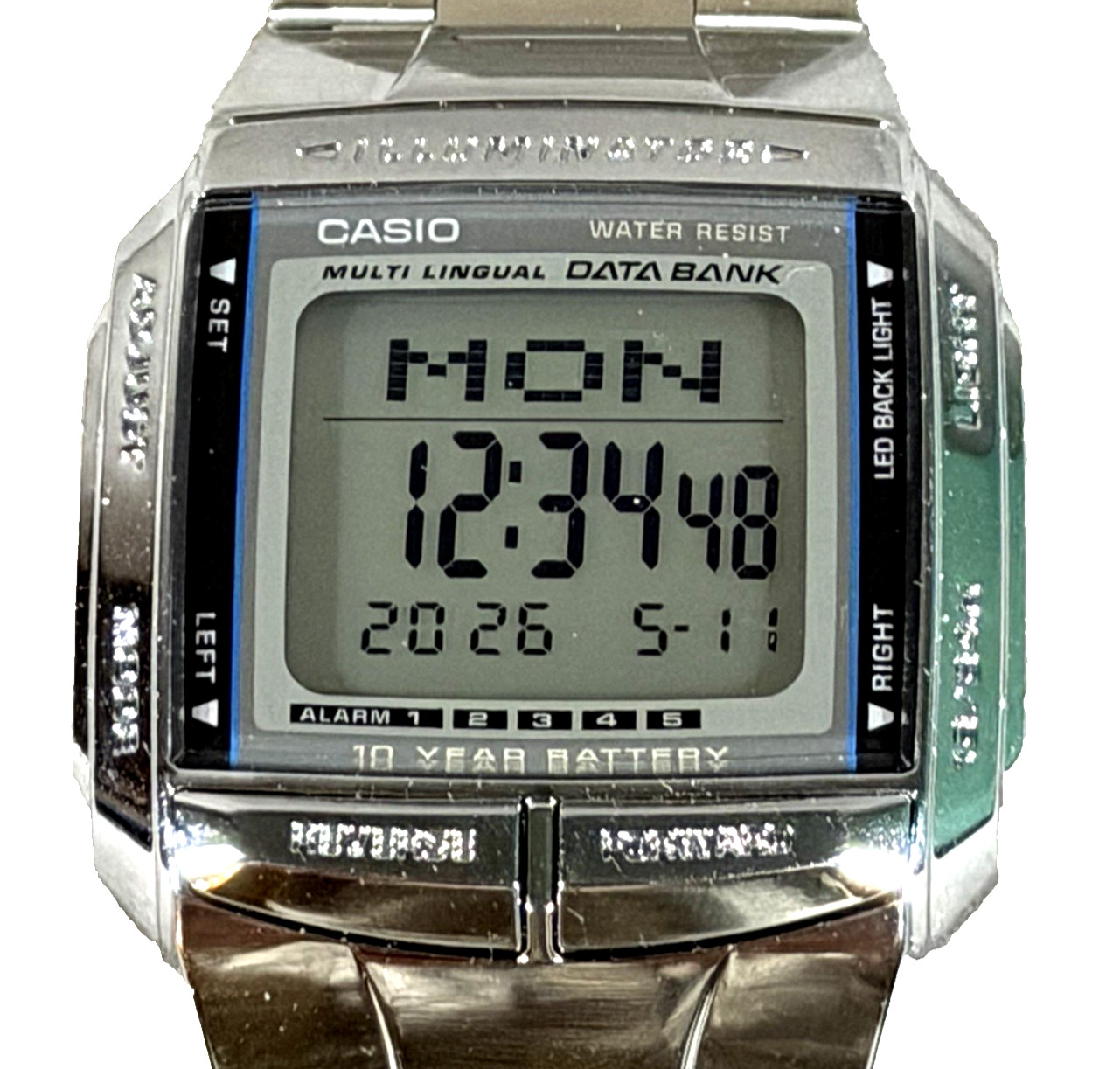 Casio DB360-1A DataBank Wrist Watch Silver 10 Year Battery