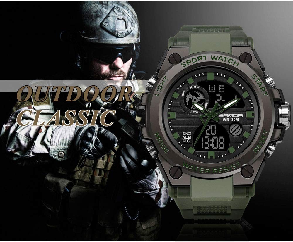 Men’s Watches Sports Outdoor Waterproof Military Watch Date Multi Function