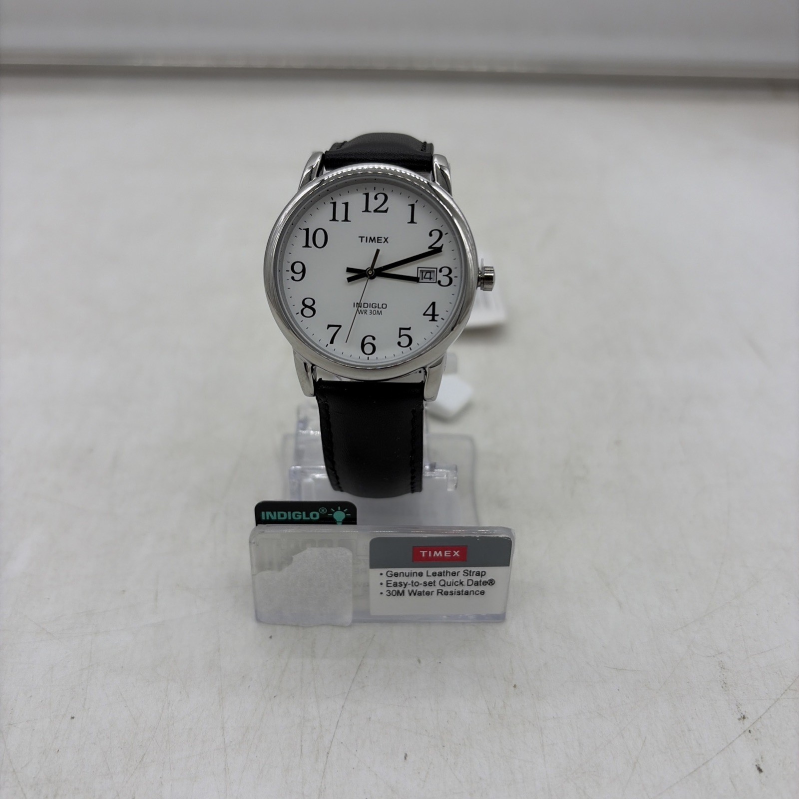 Timex T2H281 Easy Reader 35mm Black Leather Strap Watch for Men