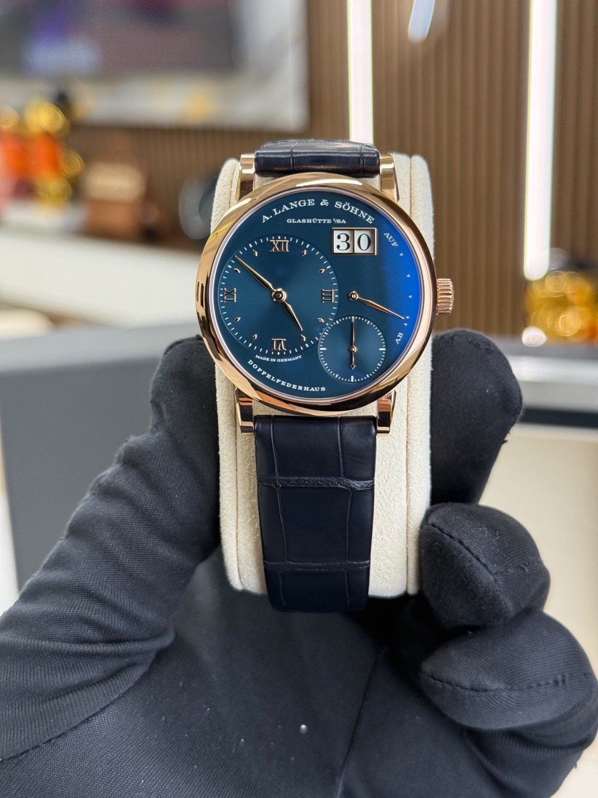 A. Lange & Sohne 181.063 Little Lange 1 Rose Gold 36mm Blue Dial Limited to 150