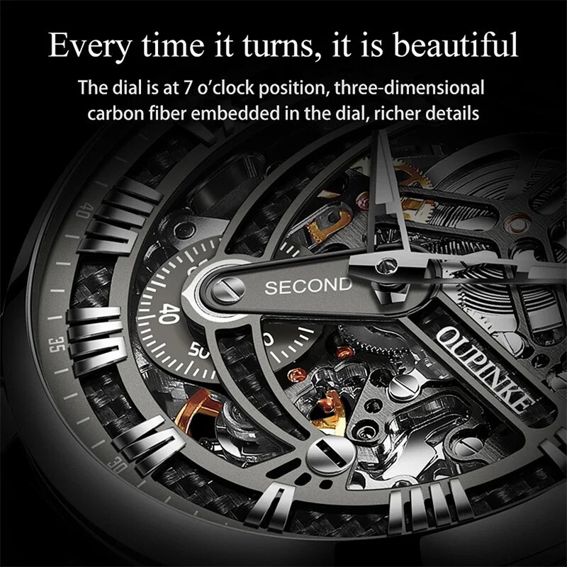 Automatic Mechanical Watch Men’s Waterproof Luxury Men Leather Strap