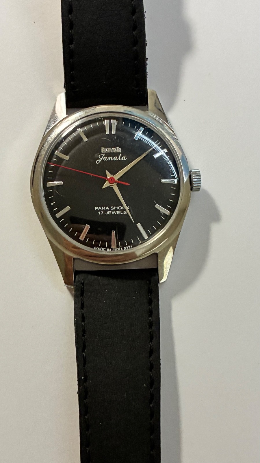 HMT JANATA 17J WINDING BLACK DIAL WFT 17048 INDIA MEN’S WATCH – WORKING