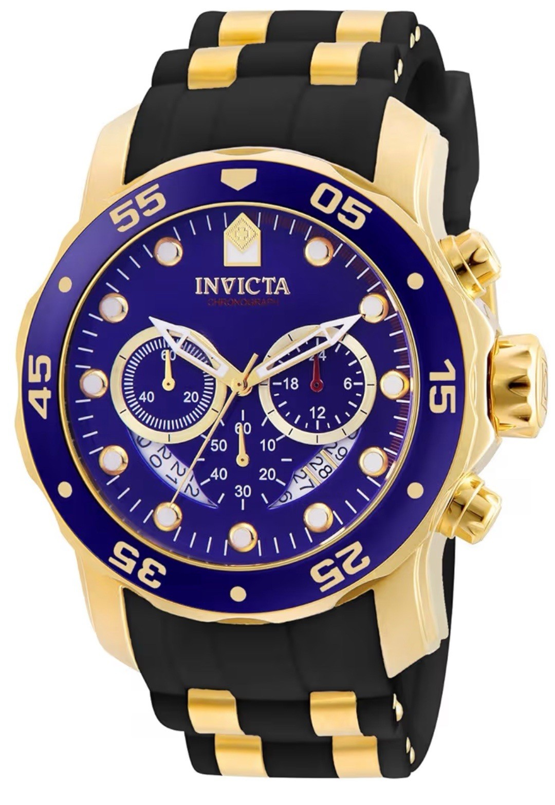 Invicta Men’s Watch Pro Diver Scuba Chronograph Blue Dial Two Tone Strap 6983