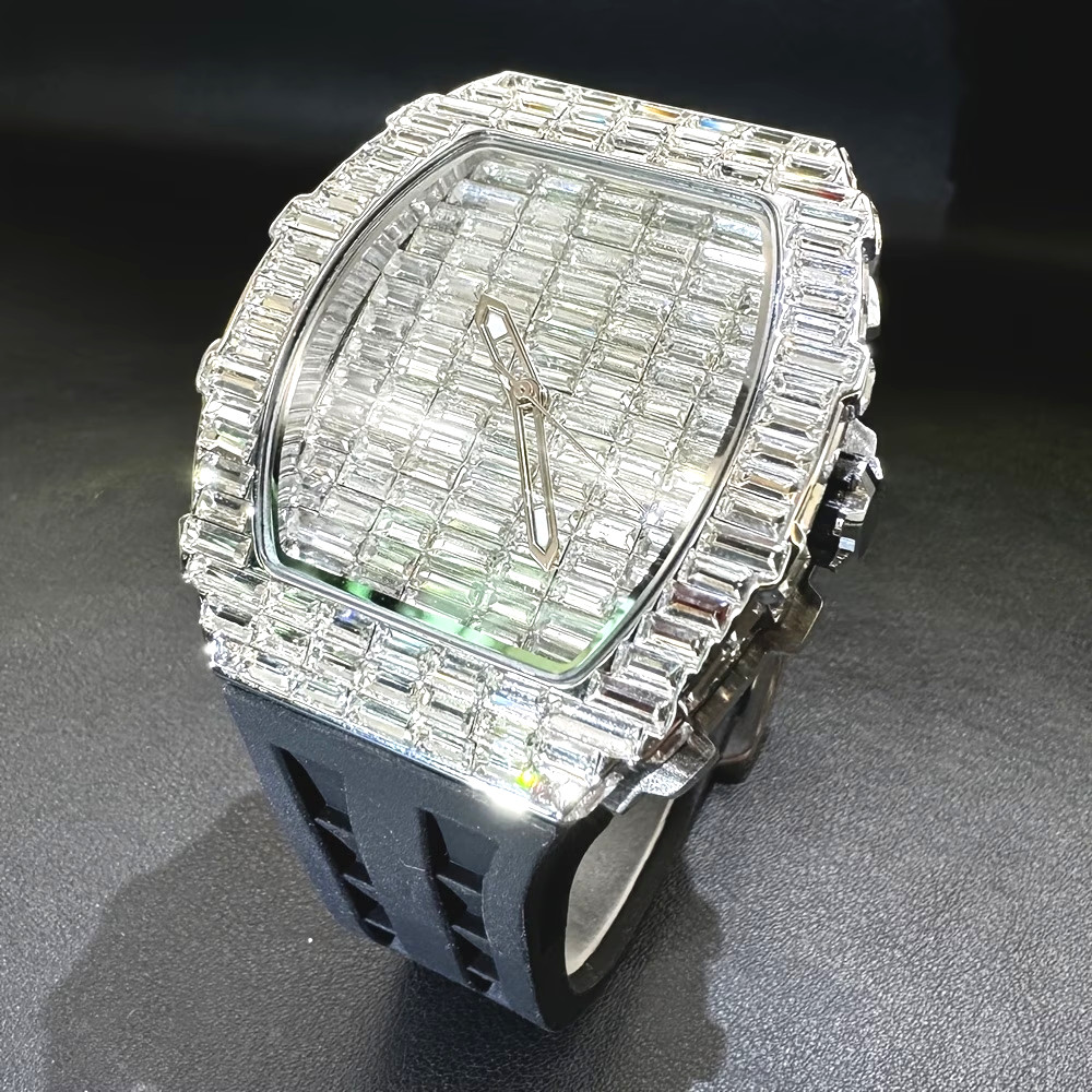 Luxury Square Shiny Rhinestone Watch Classic Business Quartz Watch Fashion Men