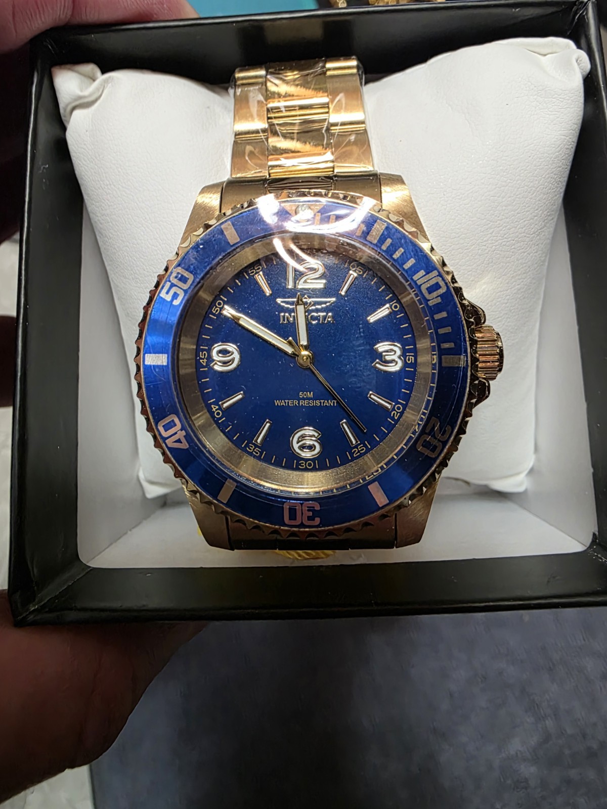 Invicta Specialty Rowan 40mm Yellow Gold And Blue Dial Quartz Watch