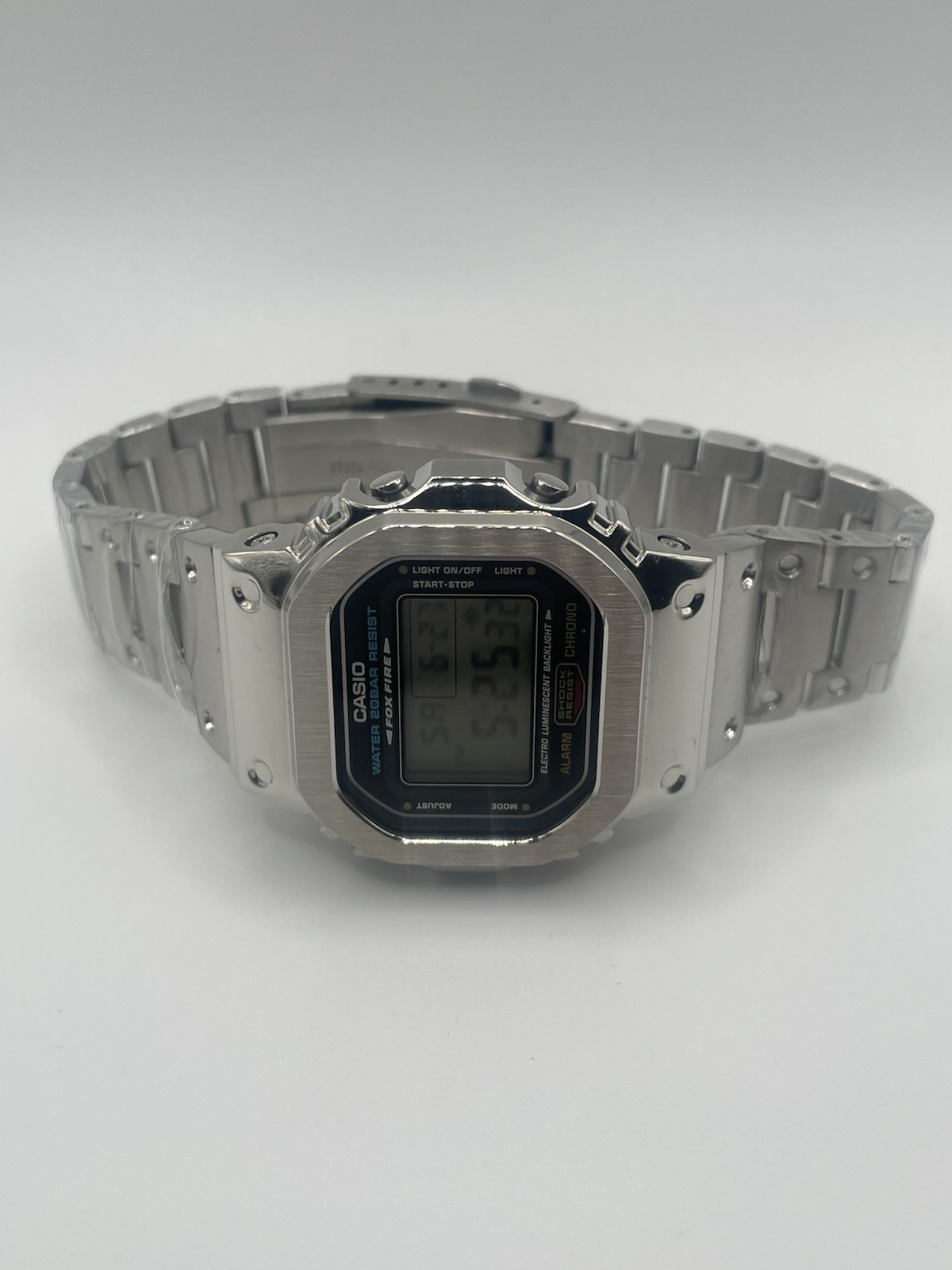 Custom Mod Casio G-SHOCK DW-5600E Watch w/ Silver Metal Bezel Stainless Steel